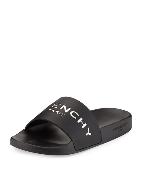 neiman marcus givenchy fur slides|Givenchy Logo Rubber Sandal Slide .